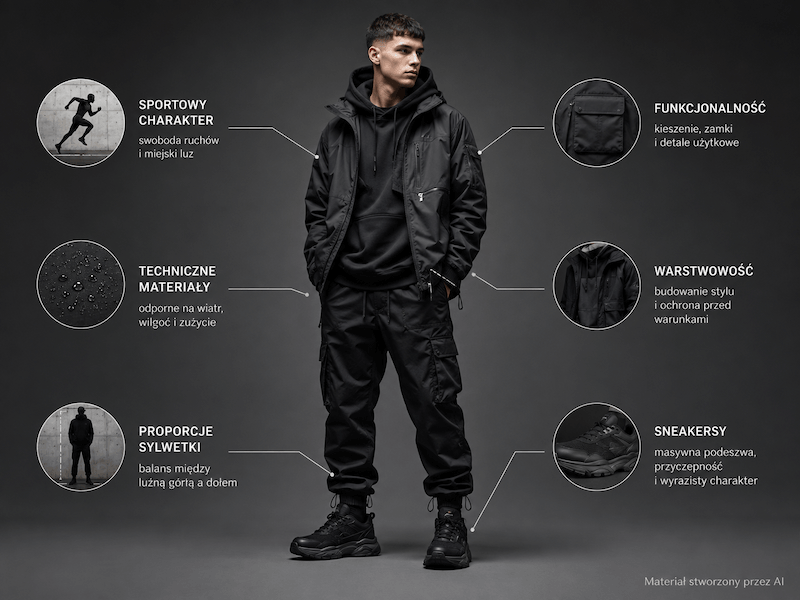 drill outfit z zaznaczonymi cechami