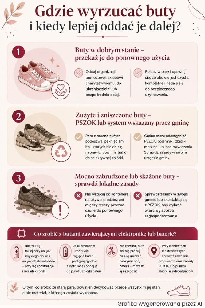 gdzie wyrzucić stare buty, a kiedy oddać je dalej gdzie wyrzucić stare buty