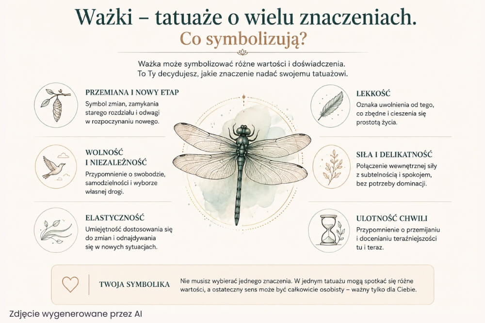 ważki tatuaże - znaczenie