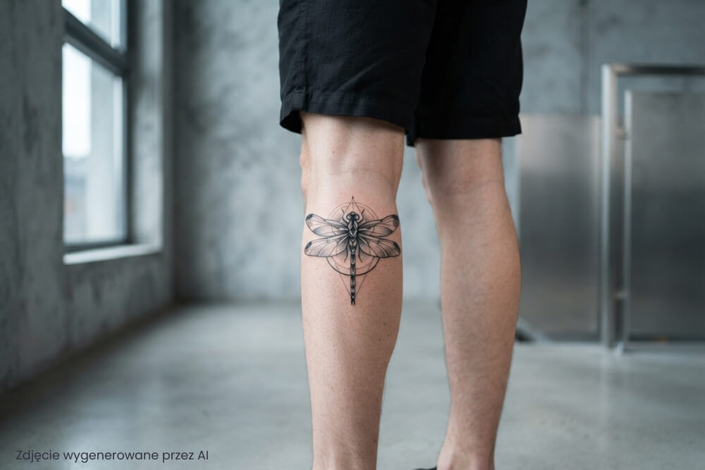 ważki tatuaże na przykładzie blackwork