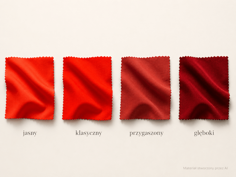 przygaszony i głęboki odcień szkarłatu